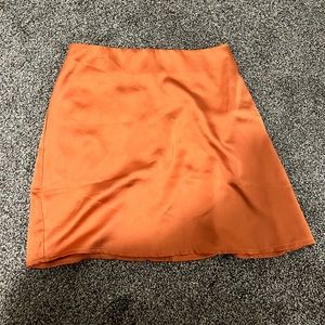 Missguided Burnt Satin Mini Skirt
